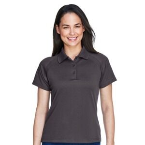 EP Tour Tech Performance Fabric Women's Short Sleeve Polo Shirt M‎ Brown